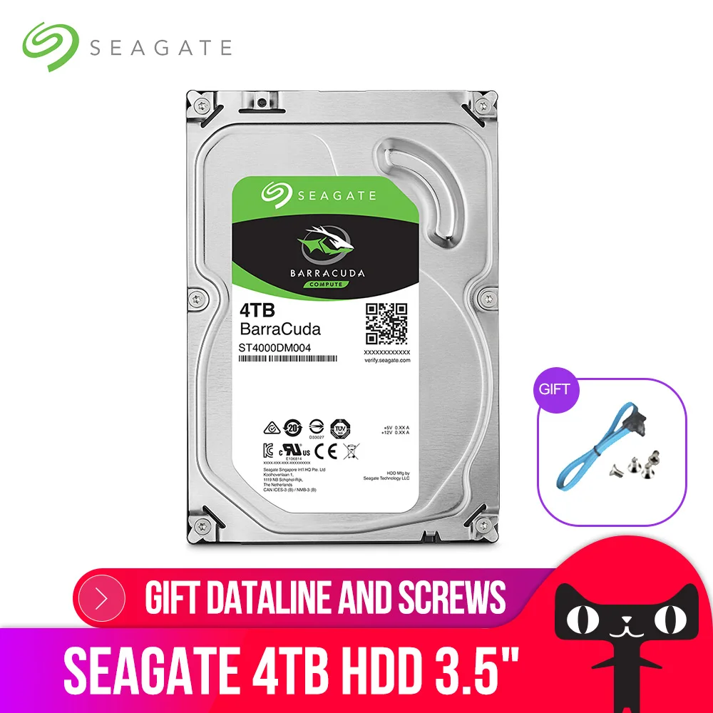 Seagate 4TB 3.5 inch SATA Namizje HDD Notranji Trdi Disk 5900 / MIN 6Gb/s 64MB Cache HDD Disk Za Računalnik ST4000DM004