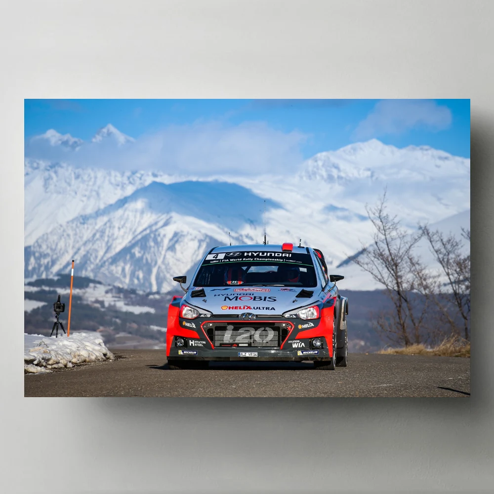 Tiskanje Plakatov Doma Dekor Hyundais I20 WRC Dirke, Dirke, Rally Sport Avto Platno Stensko Slikarstvo Art Moderne Spalnice Modularni Slike