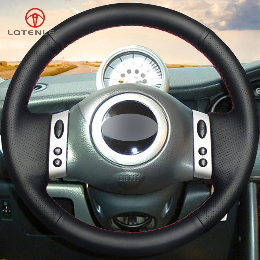 LQTENLEO Black PU Umetnega Usnja Ročno sešijejo Avto Volan Kritje Za Mini Coupe 2001-2006 Mini R50 R53 R60