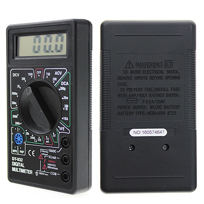 NOVE Poklicne DT832 Digitalni Multimeter LCD DC AC Voltmeter Ampermeter Ohm Tester