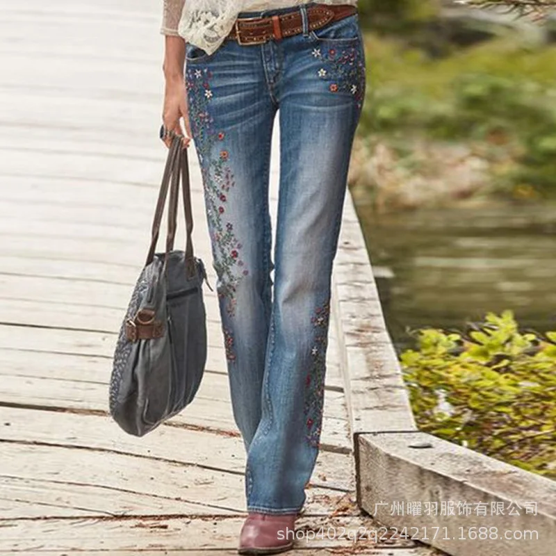 Lugentolo Vezenje Jeans Ženska Retro Padec Fashiion Plus Velikost Visok Pas Naravnost Priložnostne Ženska Jeans