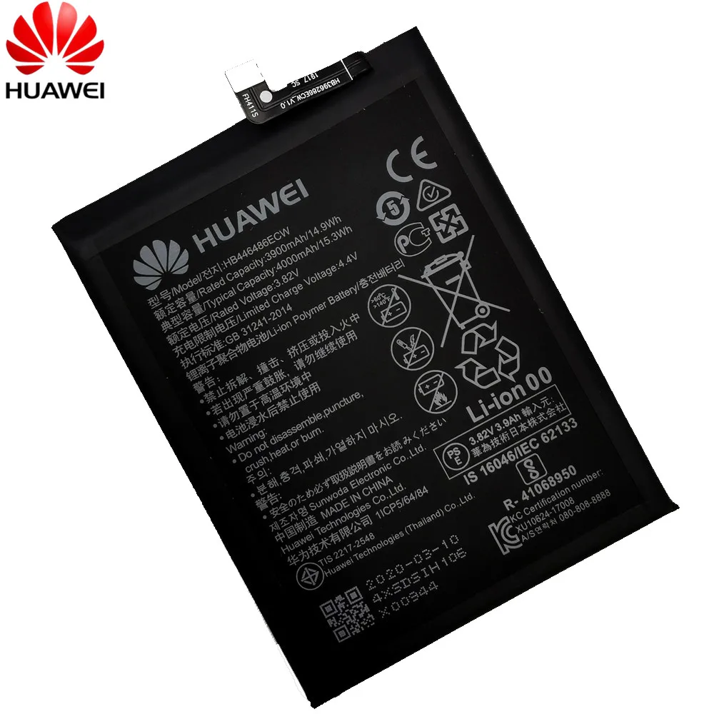 Hua Wei Originalni Telefon HB446486ECW 4000 mah Baterija Za Huawei P smart Ž/čast 9X/čast 9X Pro/Nova5i/Uživajo 10 Plus Baterija