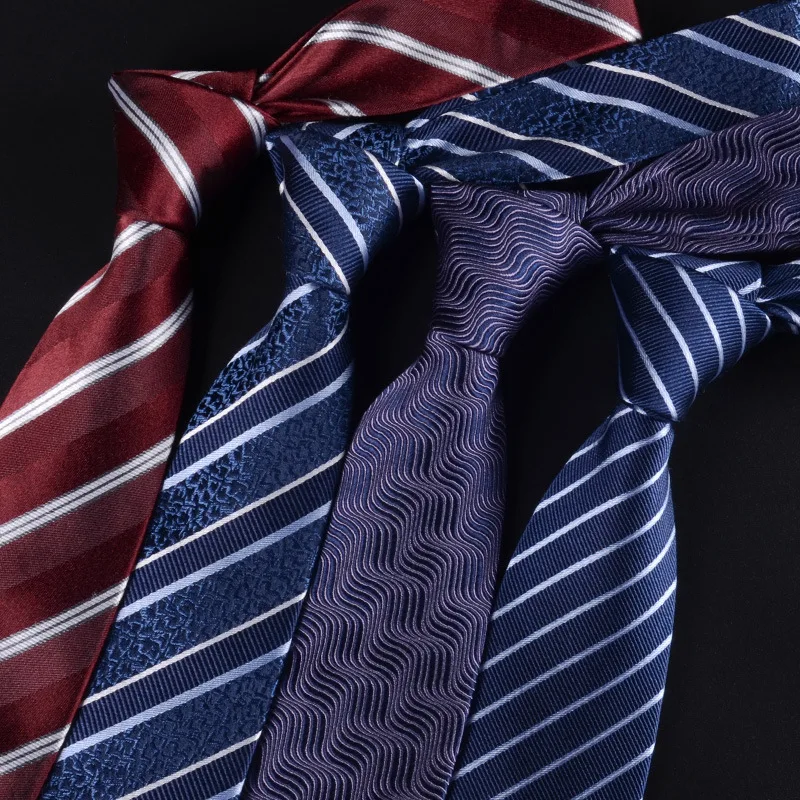 8 CM Naravna Svila Mens Vezi Formalno Klasičnih Vratu Vezi Proge Trdna Tkane Neckties Za svate Moške, Darilo za dodatno Opremo