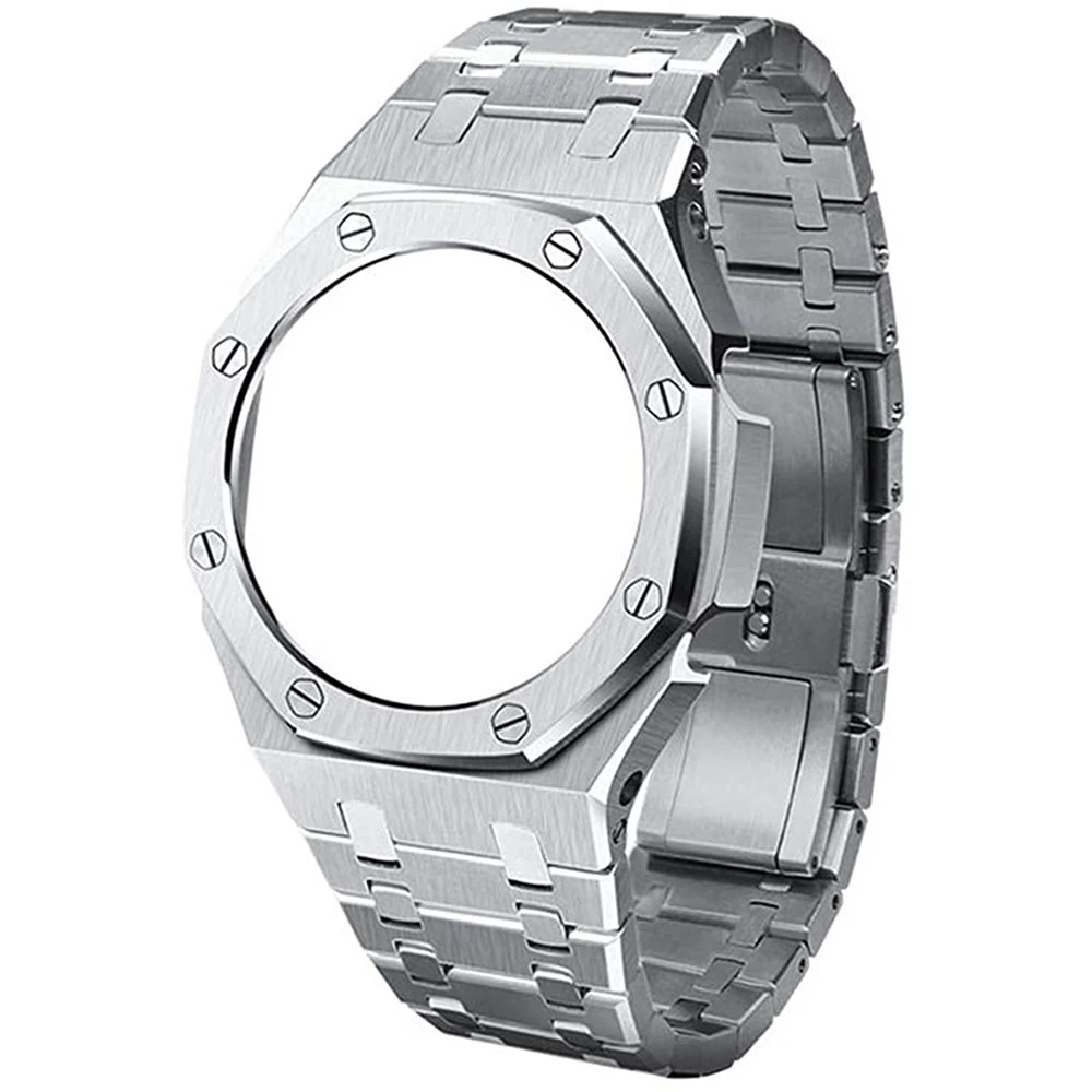 316 Nerjavnega Jekla Watchband Srebro Manšeta moška Zapestnica Zamenjava Kovinski Trak za Casio SS-2100/SS-2110 klavni Watch Verige