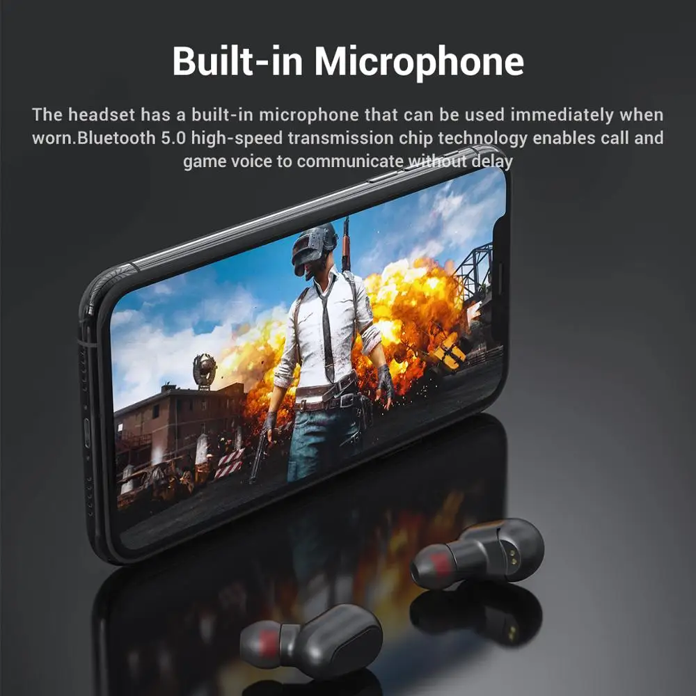 TOPK Bluetooth Slušalke TWS 5.0 Res Brezžične Slušalke Z Mikrofonom LED Zaslon Mini slušalke Akumulatorski Čepkov Za Xiaomi iPhone