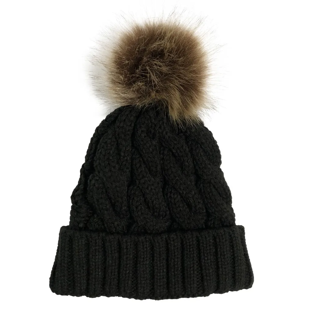 Pletene beanie zimske kape za ženske muts bonnet femme hiver s pompom trdna moda d91029