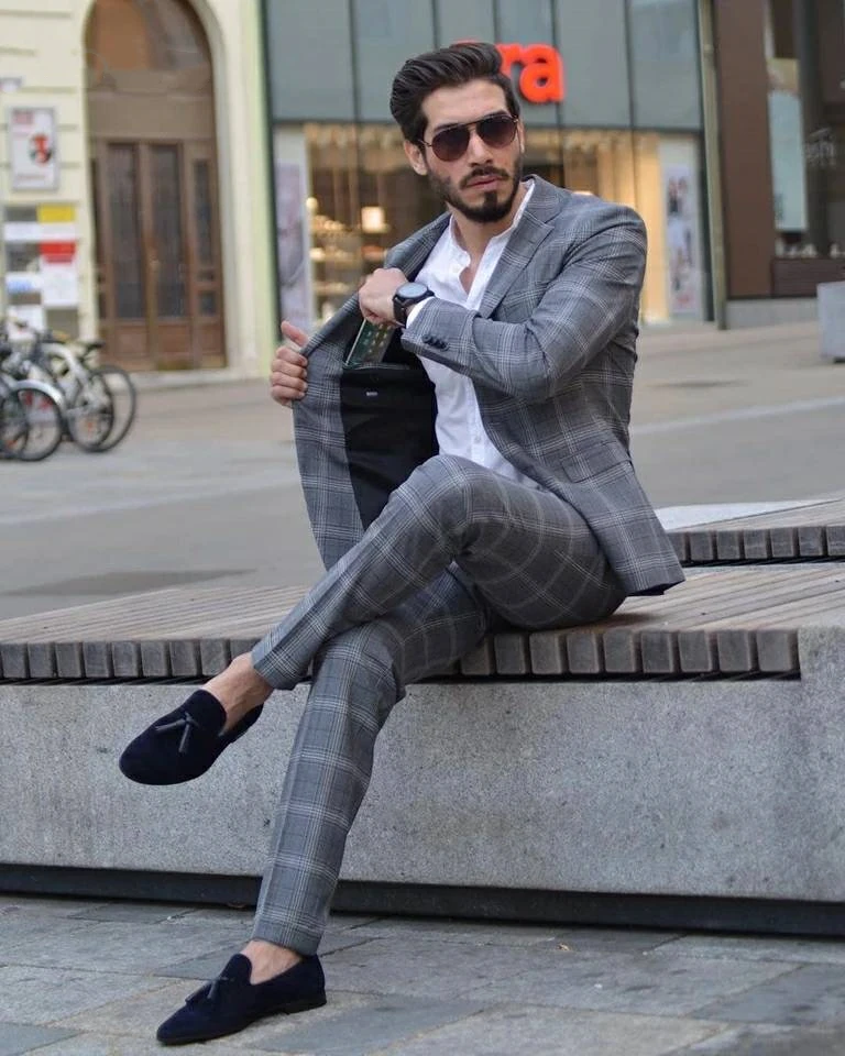 2019 Visoke Kakovosti Nov Prihod Mens Obleke Slim Fit Moški Poslovnih Formalno Poroko Tuxedos Meri Fanta Obleko Moški 2 Kosa