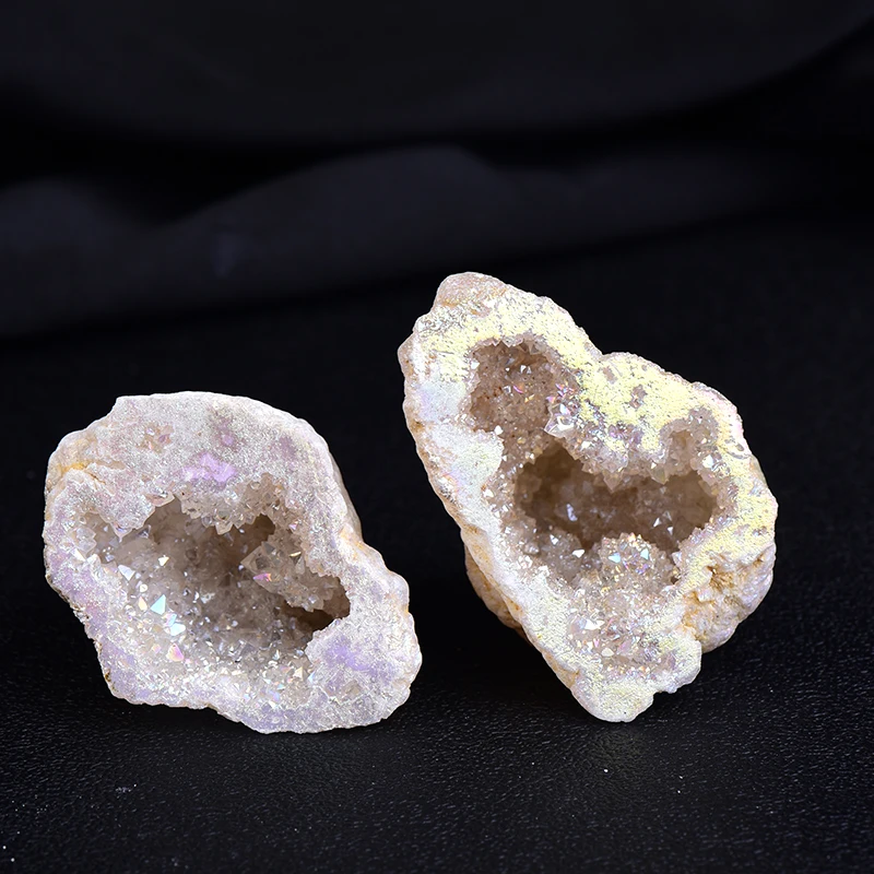 1PC Naravnih Agate Electroplated Cornucopia Crystal Cave Surovega Kamna Gole Kamnite Prikaz Mineralnih Vzorcu Doma Dekoracijo Sreče