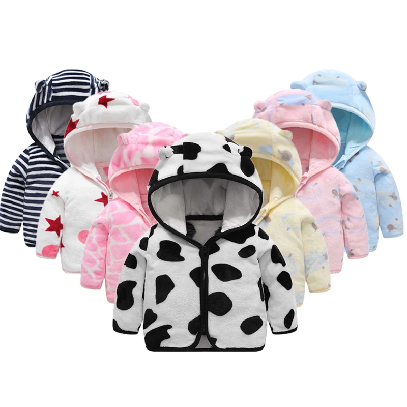 Baby Fantje dekleta hooded suknjič 2020 Pomlad Jesen dojenčka oblačila toplo Malčka Flanela vrhovi otroška oblačila Baby plašč 0-6years
