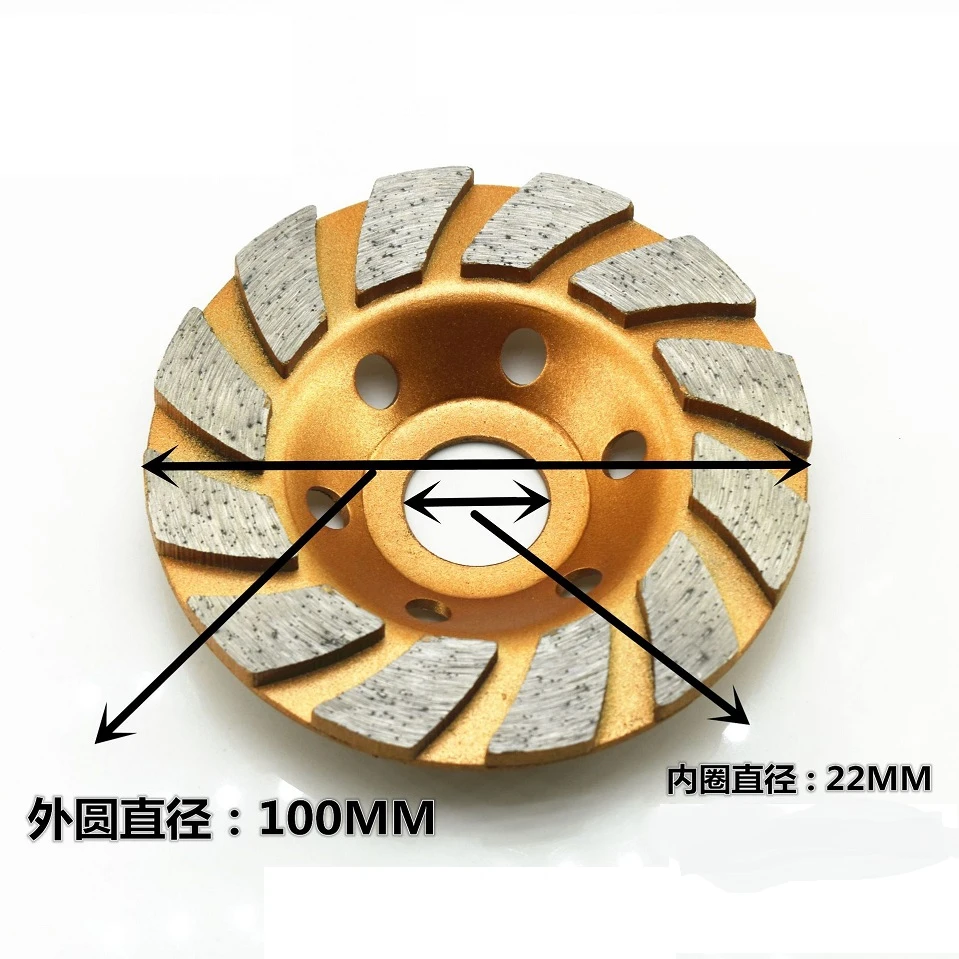 Visoka kakovost 100mm Diamond Brušenje Kolesa Disk Konkretne Zidane Kamen Granit Orodje Brezplačna dostava