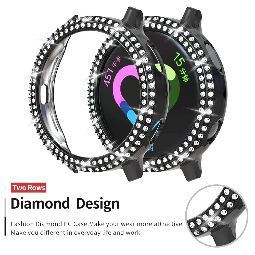 5 KOS Luksuzni Diamond PC Pokrov Ohišje za Samsung Galaxy Watch Aktivna 2 1 40 mm 44 Okoli Zaščito Odbijača za Active2 Dodatki