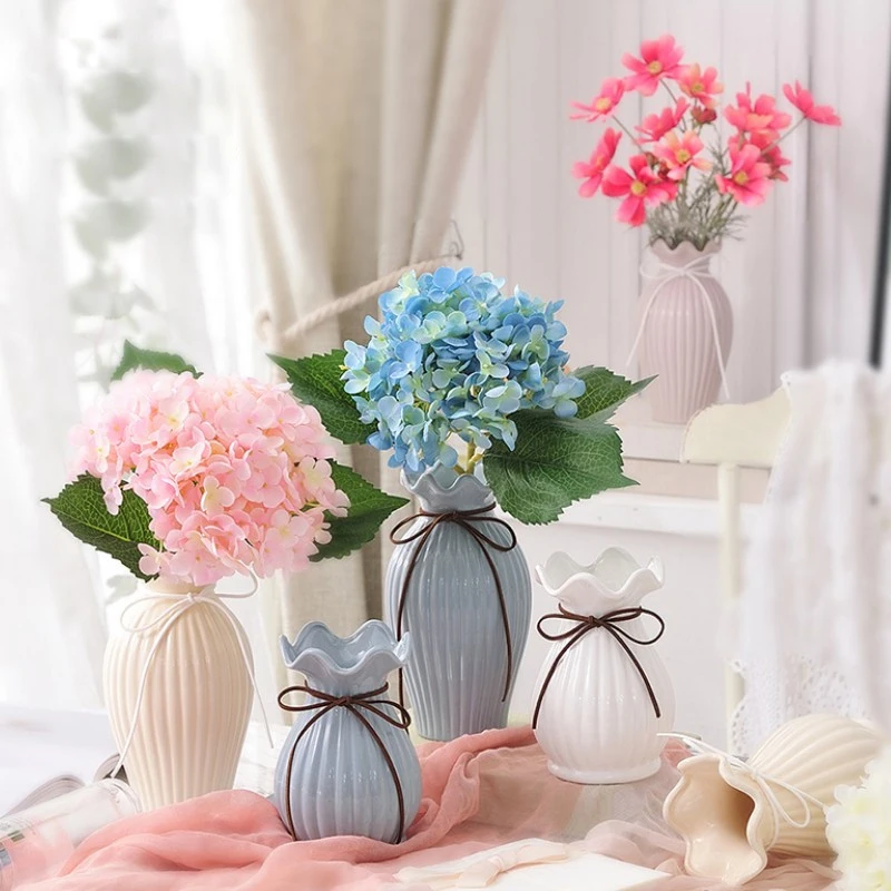 Evropski Keramične vaze dekoracijo obrti bela/modra Porcelana cvet vazo centerpieces za poroke Suho cvetje doma dekoracijo