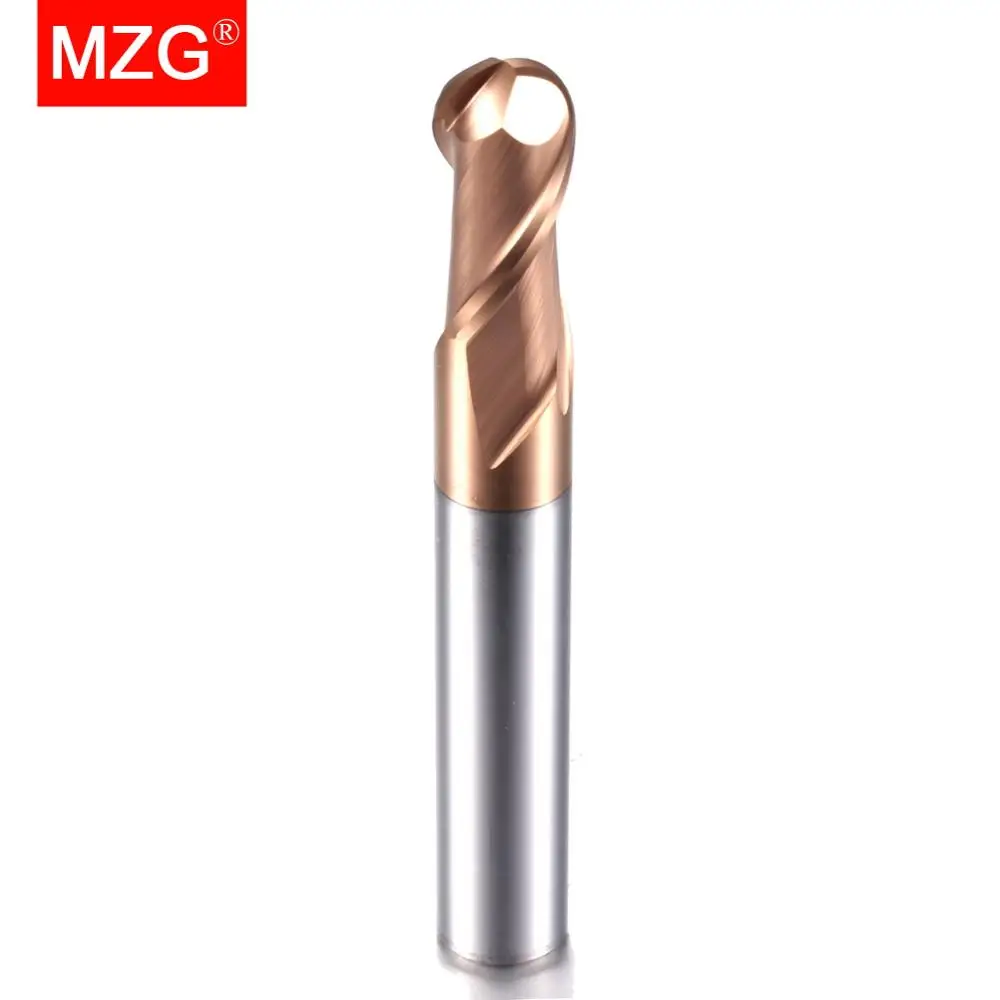 MZG 2 Flavta Rezanje HRC60 1 mm 2 mm 3 mm 4 mm 6 mm Rezkalni Obdelovalni Volfram Jekla Sprial Rezkanje Rezalnik Žogo Nos Koncu Mlin