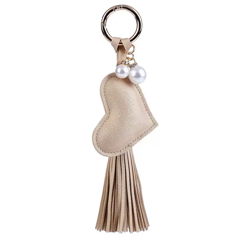 Ustvarjalne PU usnje tassel ključnih verige lep ljubezen vrečko obesek nekaj avtomobilske ključe moda darila čar okraski keychain