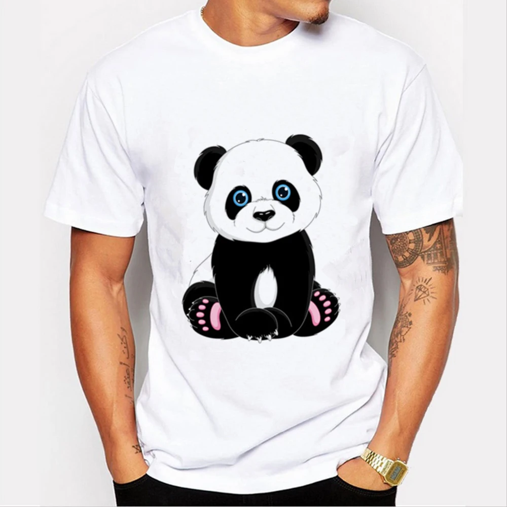 Panda Smešno Anime Tiskanja Prevelik Moški Majica s kratkimi rokavi Hip-Hop Bombaža T-shirt O-vratu Poletje Moški Vzročno Tshirts Moda Svoboden Tees