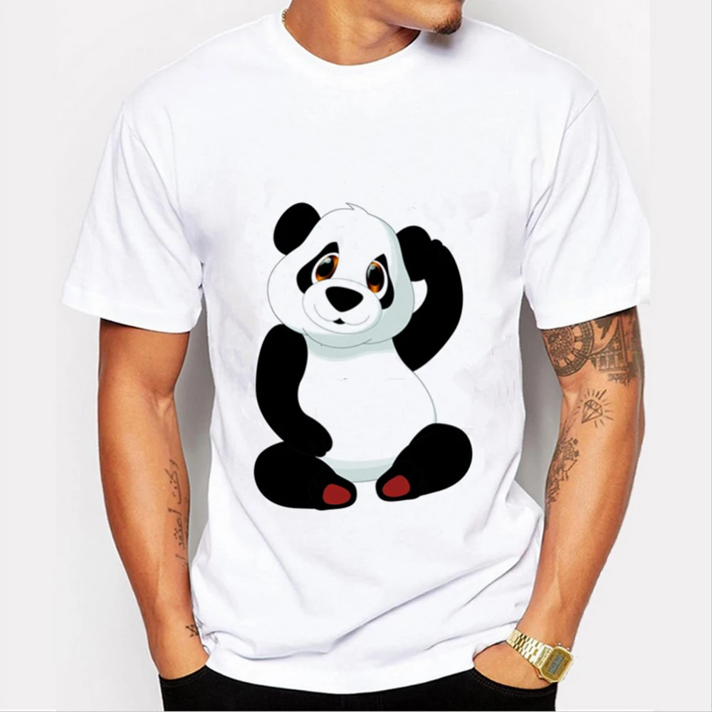 Panda Smešno Anime Tiskanja Prevelik Moški Majica s kratkimi rokavi Hip-Hop Bombaža T-shirt O-vratu Poletje Moški Vzročno Tshirts Moda Svoboden Tees