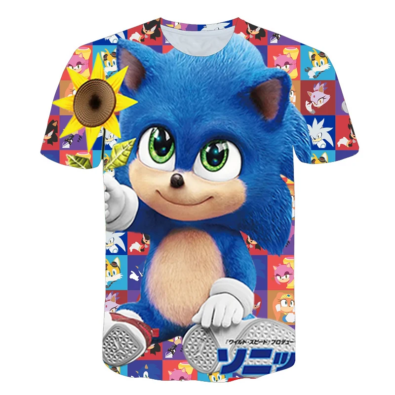 Novi Sonic Hedgehog T-shirt Moški Risanka Kratkimi Rokavi Tshirt Za Moške majice s kratkimi rokavi 3d Tiskanja Tshirts Oblačila Poletne Ulične vrhovi