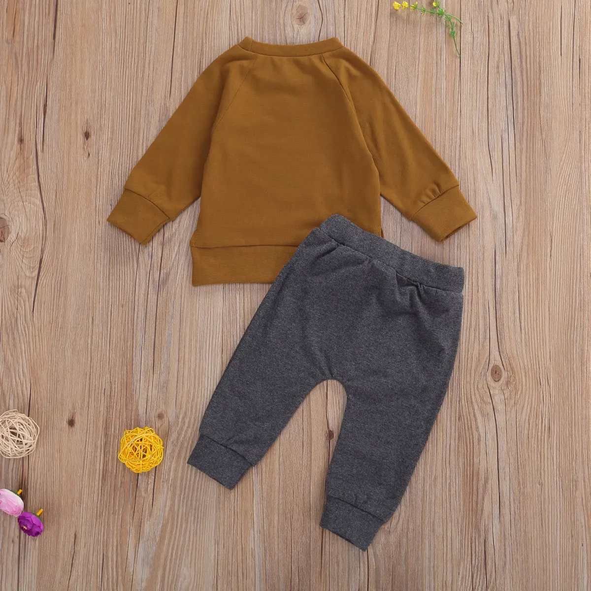 Emmababy Newborn Baby Boy Oblačila z Dolgimi Rokavi Barva Vrh Pocket Hlače 2Pcs Obleke Bombaž Priložnostne Baby Boy Oblačila Jeseni