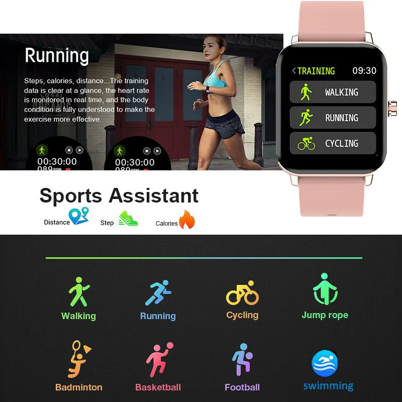 Globalna Različica Pametno Gledati 2021 Ženske Srčni utrip Spanja Monitor Nepremočljiva Šport Smartwatch Fitnes tracker Moških Za IOS Android
