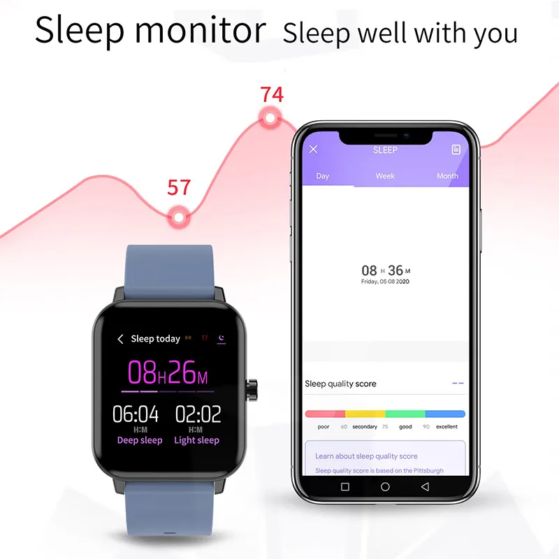 Globalna Različica Pametno Gledati 2021 Ženske Srčni utrip Spanja Monitor Nepremočljiva Šport Smartwatch Fitnes tracker Moških Za IOS Android