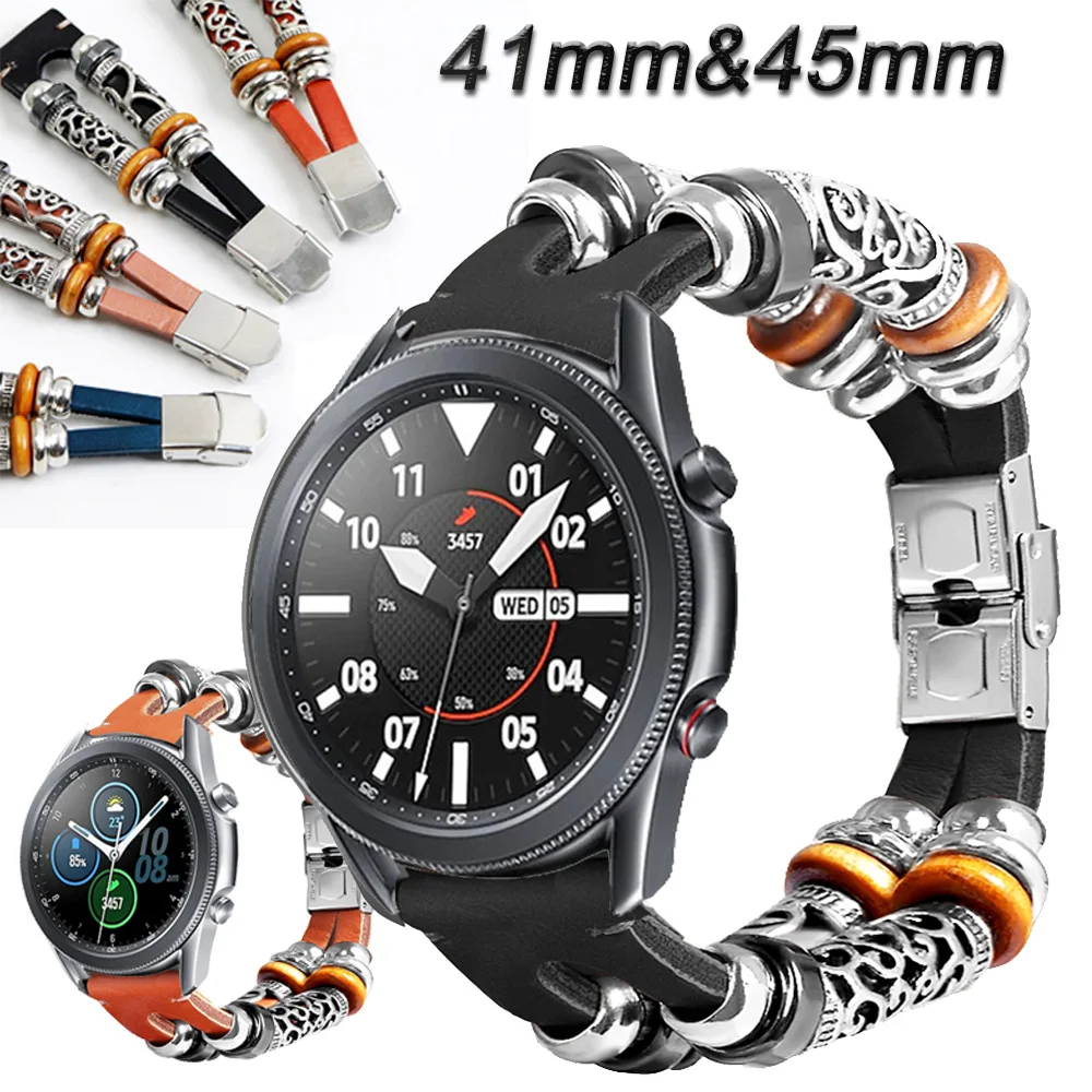 Za Samsung galaxy watch 3 45mm 41mm Trak Pravega Usnja 20 mm Watch Trak Retro Zapestnica Watchbands ремешок 22 mm watch band