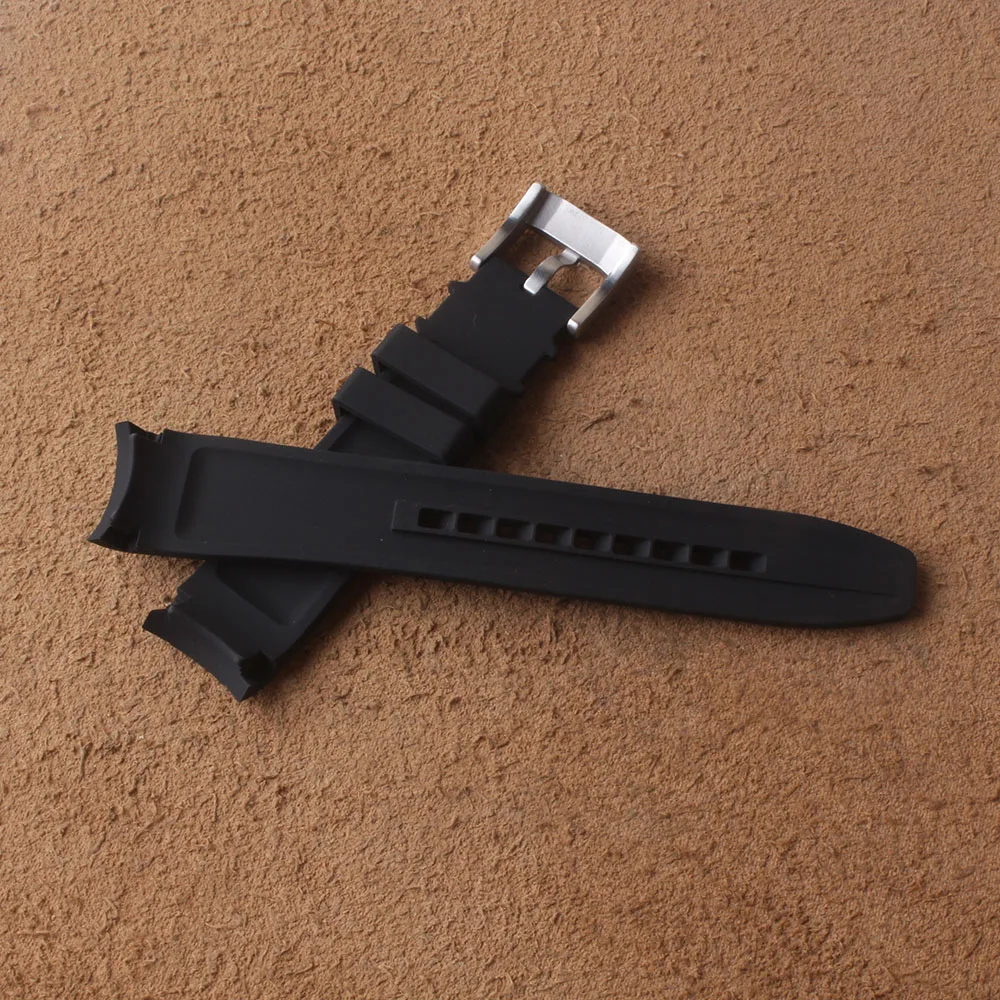 Nov Prihod Moda Watchband Ukrivljen koncu Mehke Gume, Silikona, primerni blagovne znamke Mens Ure Vodoodporni Trak za šport watch 18 20 22 mm