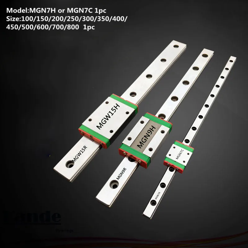 MGN7 CNC 7mm miniaturni linearni železniškega vodnik MGN7C L100 - 600 mm MGN7C linearni blok prevoz ali MGN7H ozko prevoz