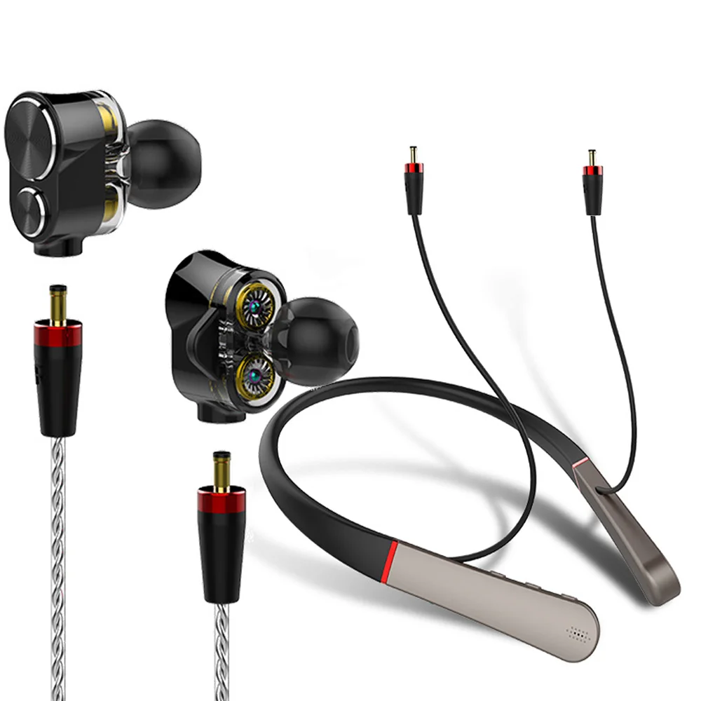 Brezžični + žično Zaslon Slušalke Bluetooth Slušalke Trojno voznik Hi-Res Avdio snemljiv priključek HiFi neckband Slušalka 2020