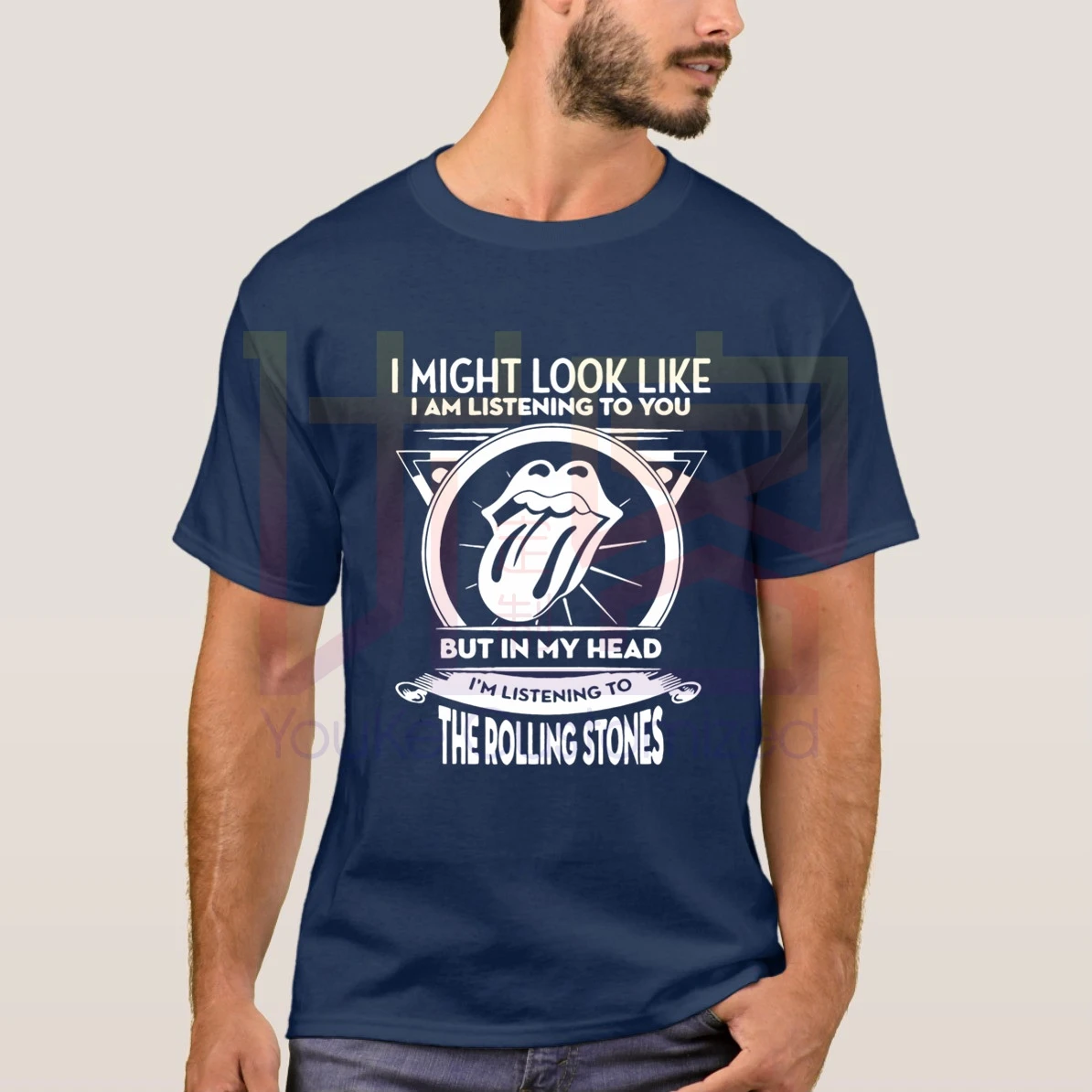 Sem Morda Videti Kot pa v Moji Glavi, sem Poslušal Rolling &stonees Oblačila Priljubljena T-shirt Crewneck Bombaž Tees Phiking