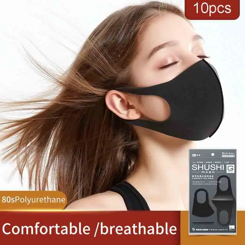10pcs Modna Unisex Bombaž Diha Ventil Usta Masko Proti Prahu Anti Onesnaževanja Masko Krpo oglje filtrom respirator