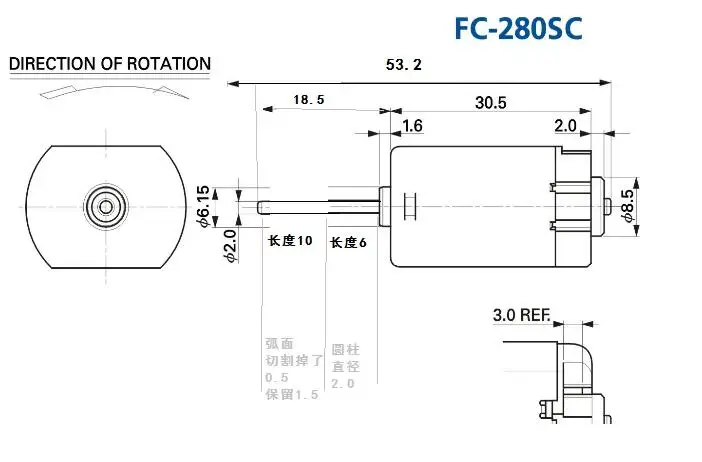 2pcs D Cut gredi za Mabuchi FC-280SC0 DC12V Motor za Avto Honda Fit toyota Rearview Mirror Zaklepanje Vrat, Popravilo motornih