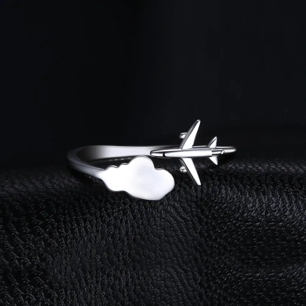 JewelryPalace Globalni Letalo Obroč 925 Sterling Silver Obroči za Ženske Odprtih Stackable Prstani Srebro 925 Nakit Fine Nakit