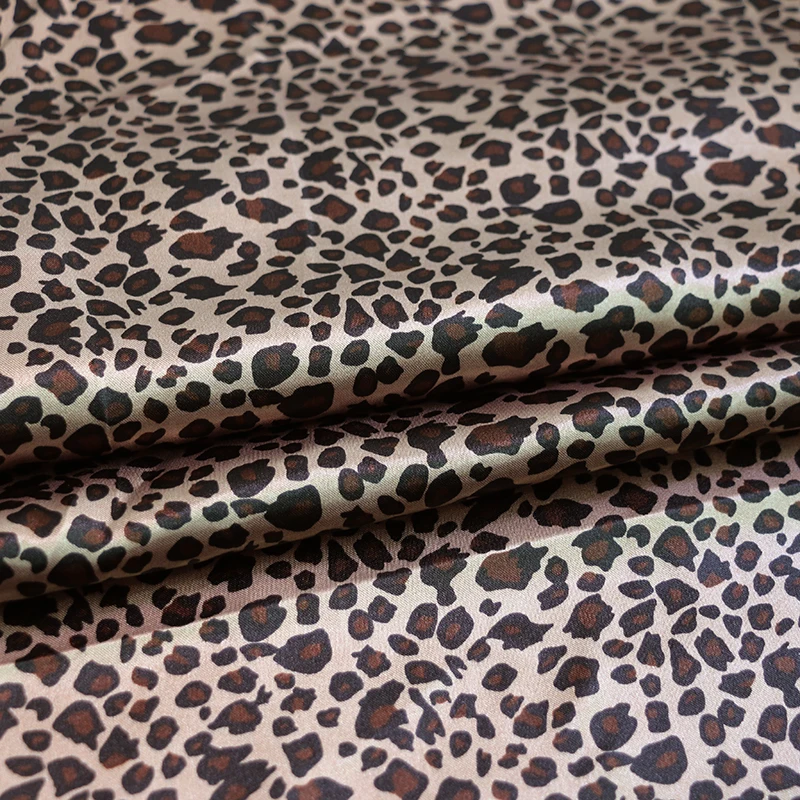 100cm*148cm Vijolično Divje Leopard Tiskanja Afriške Tkanine Saten Charmeuse Tecido Oblačila