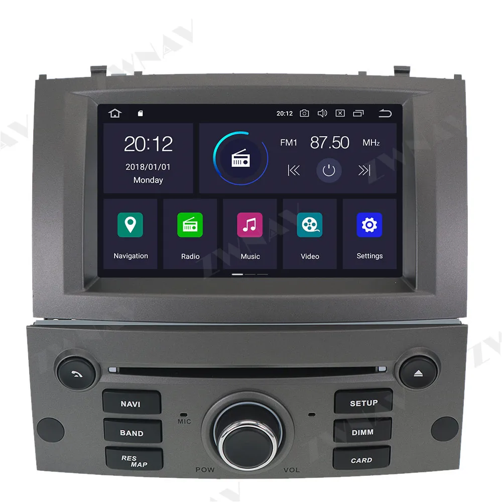 Android 10.0 4GB+64GB Avto, GPS Navigacija za Peugeot 407 2004-2010 Multimedijski Predvajalnik Samodejno Stereo Vodja Enote Radio magnetofon