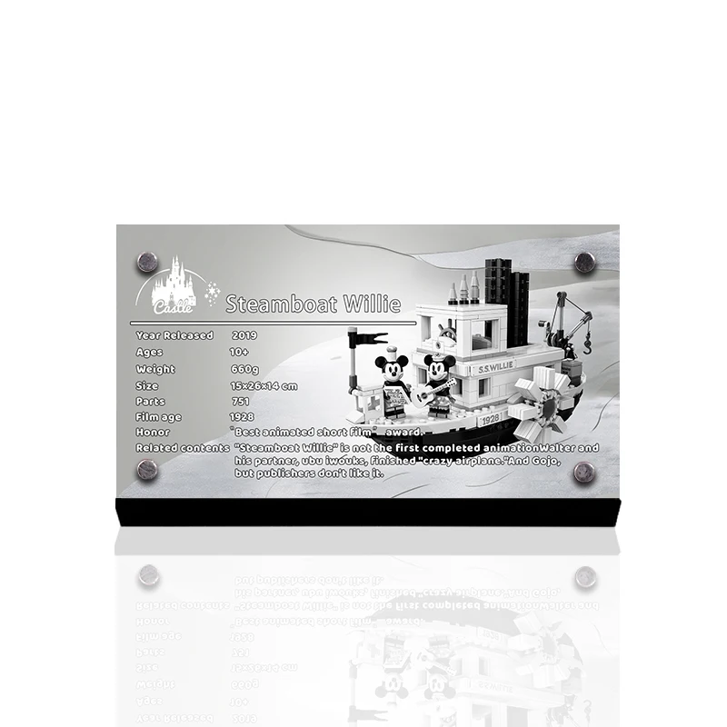 Akrilna zaslon stojalo blagovne znamke za ustvarjalca 21317 ideja Steamboat Willie igrače gradniki