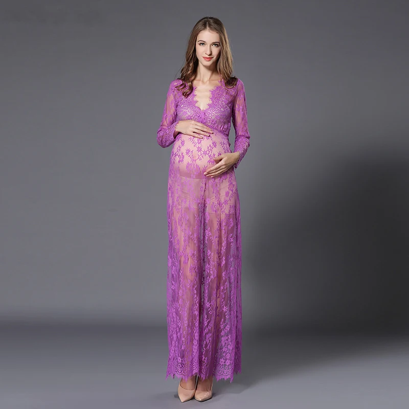 Plus Velikost 4XL Porodniškega Čipke Obleko Ženske Seksi Porodniškega Fotografija Rekviziti maxi obleke Modno fotografiranje fotografijo Noseče Oblačila
