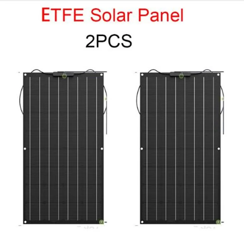 ETFE 200W Prilagodljiv Sončne celice, Solarni Modul Avto RV Čoln na 12V Solarni Polnilnik,2x100w