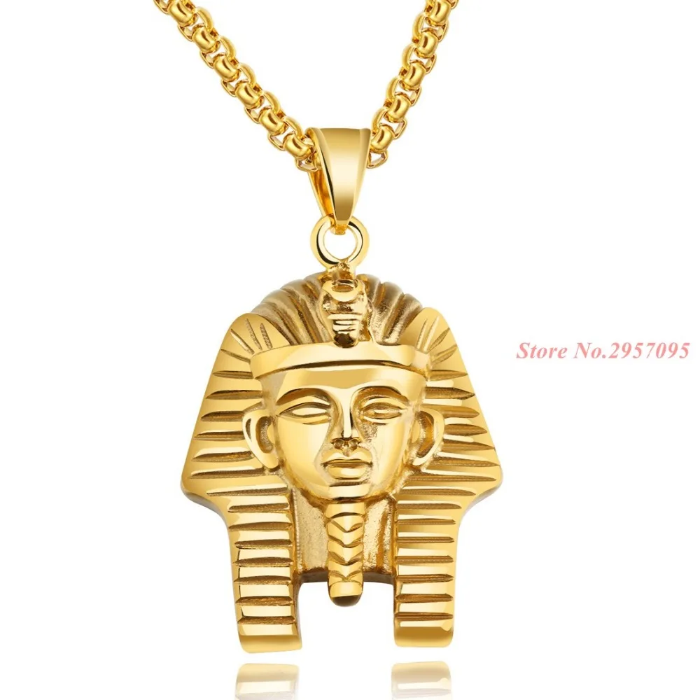 Egiptovski Faraon Letnik Obesek Iz Plemenitega Jekla, Zlata Barva Moški Pripomočki Na Debelo Egipt Nakit Ogrlica Za Ženske