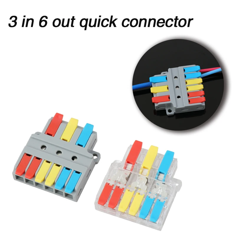3 v 6 iz Žice Priključek 10/50/100pc Mini Hitri Priključek 6mm2 Univerzalno Kompaktno Terminal Blok Plug-v Električne Žice Priključite
