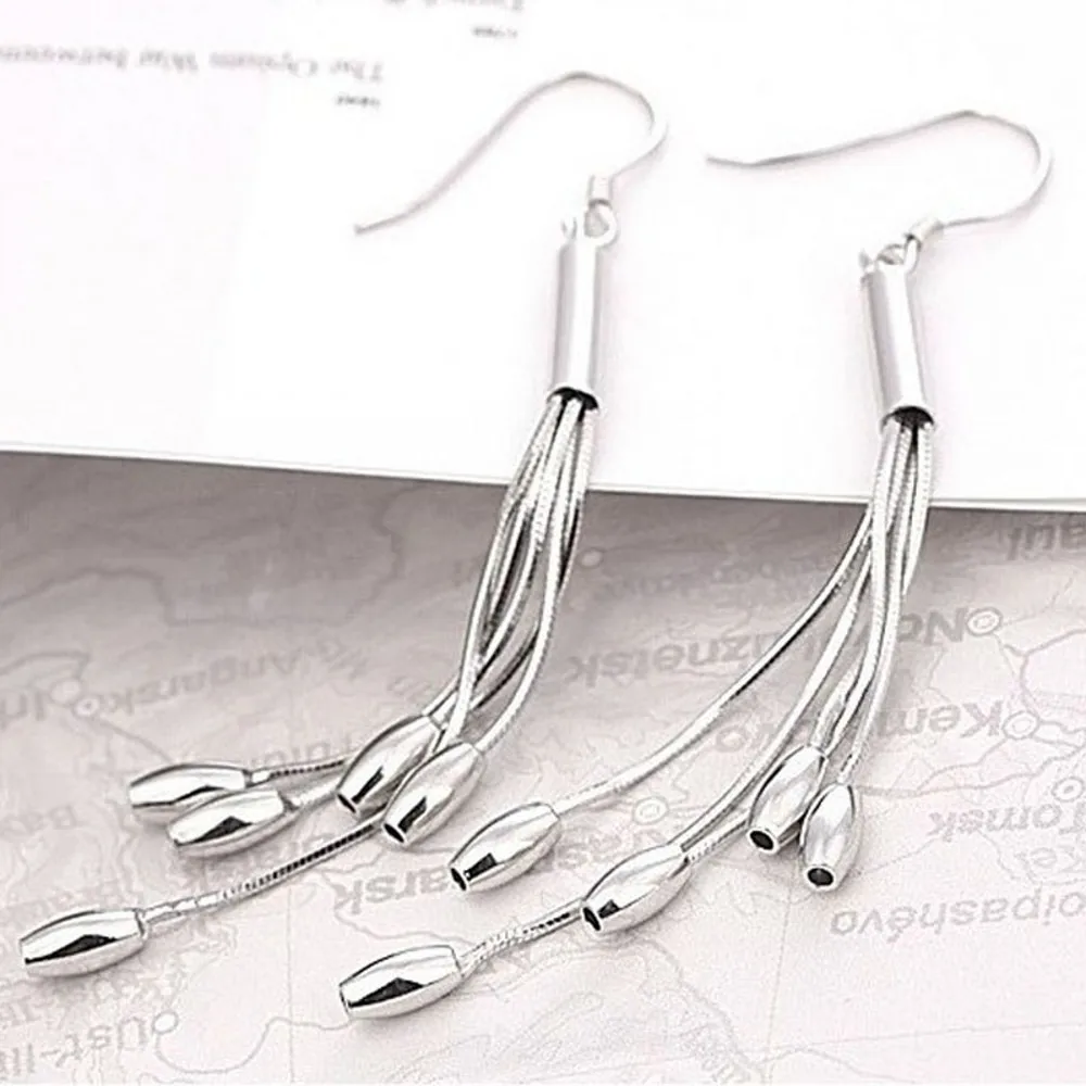 925 Sterling Silver Needle Visijo Uhani za Ženske Bonitete Tassel Mode Fine Srebrni Nakit, Ženski Uhani