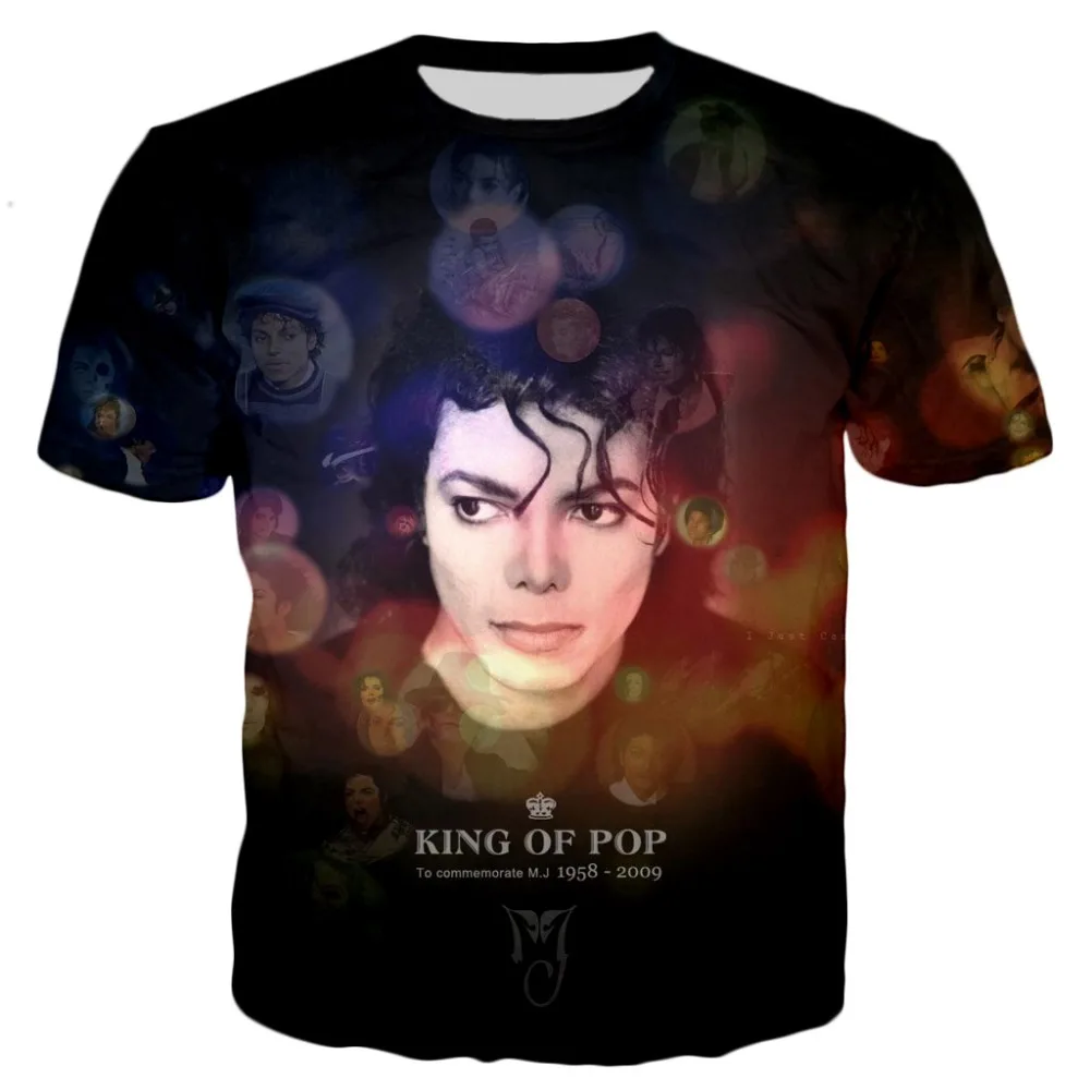 YX DEKLE, Moški/Ženske, Hip hop t-shirt 2019 poletje Novo Mens 3d t-shirt Kralj Popa Michael Jackson Tiskanja Priložnostne Cool majica s kratkimi rokavi