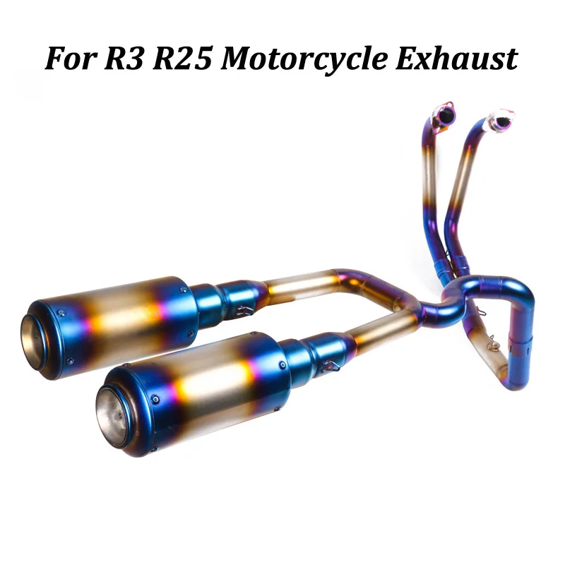 Slip Za Yamaha R25 R3 Polno motornega kolesa, Izpušni Sistem Dvojni Glušnika Spremenjen S Sprednje Bližnjem iz Nerjavečega Jekla Povezavo Cevi