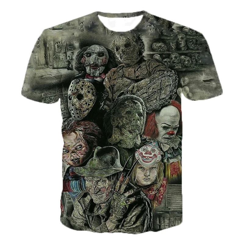 PLstar Kozmos blagovne Znamke, Modni t-shirt Horror Filmov Freddy Jason/Stephen King je To 3D Print majica s kratkimi rokavi Moški Ženske ulične vrhovi