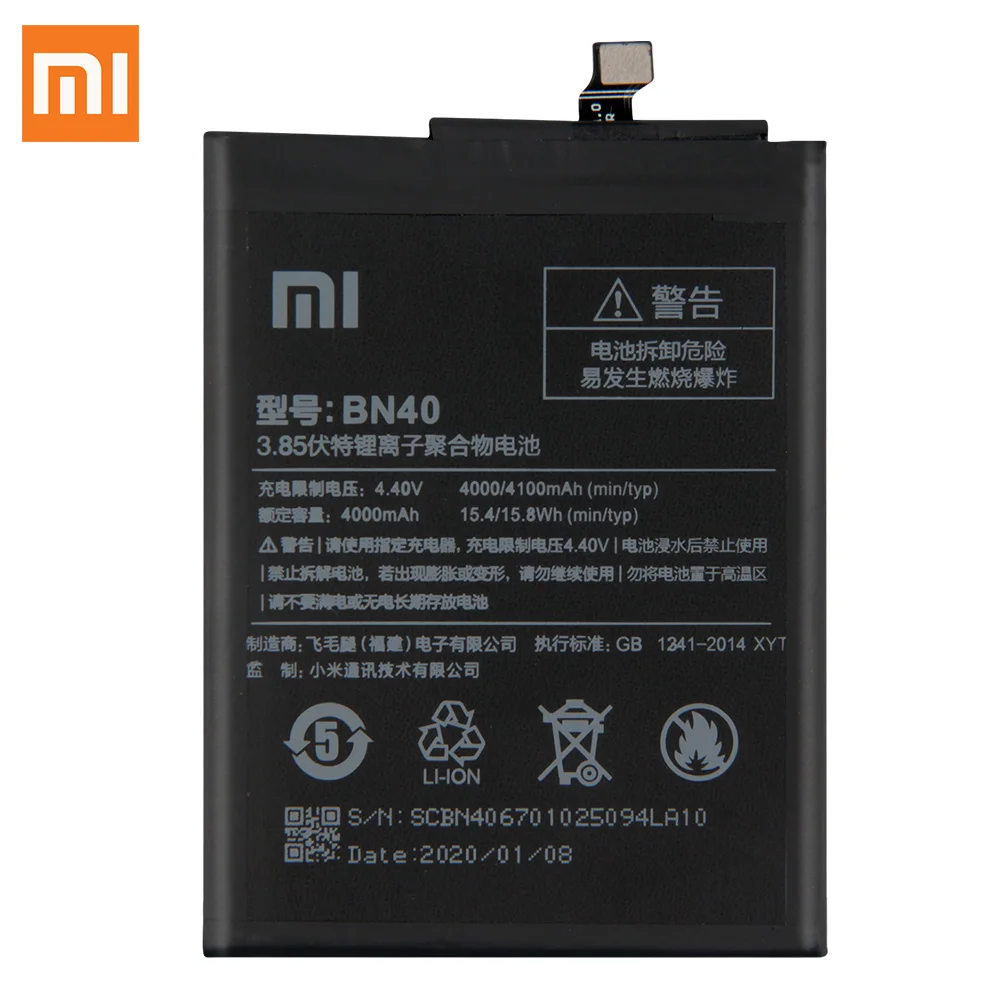 Originalne Nadomestne Baterije BN40 Za Xiaomi Redmi 4 Pro Prime 3G RAM 32 G ROM Izdaja Redrice 4 Hongmi 4 originalno Baterijo 4100mAh