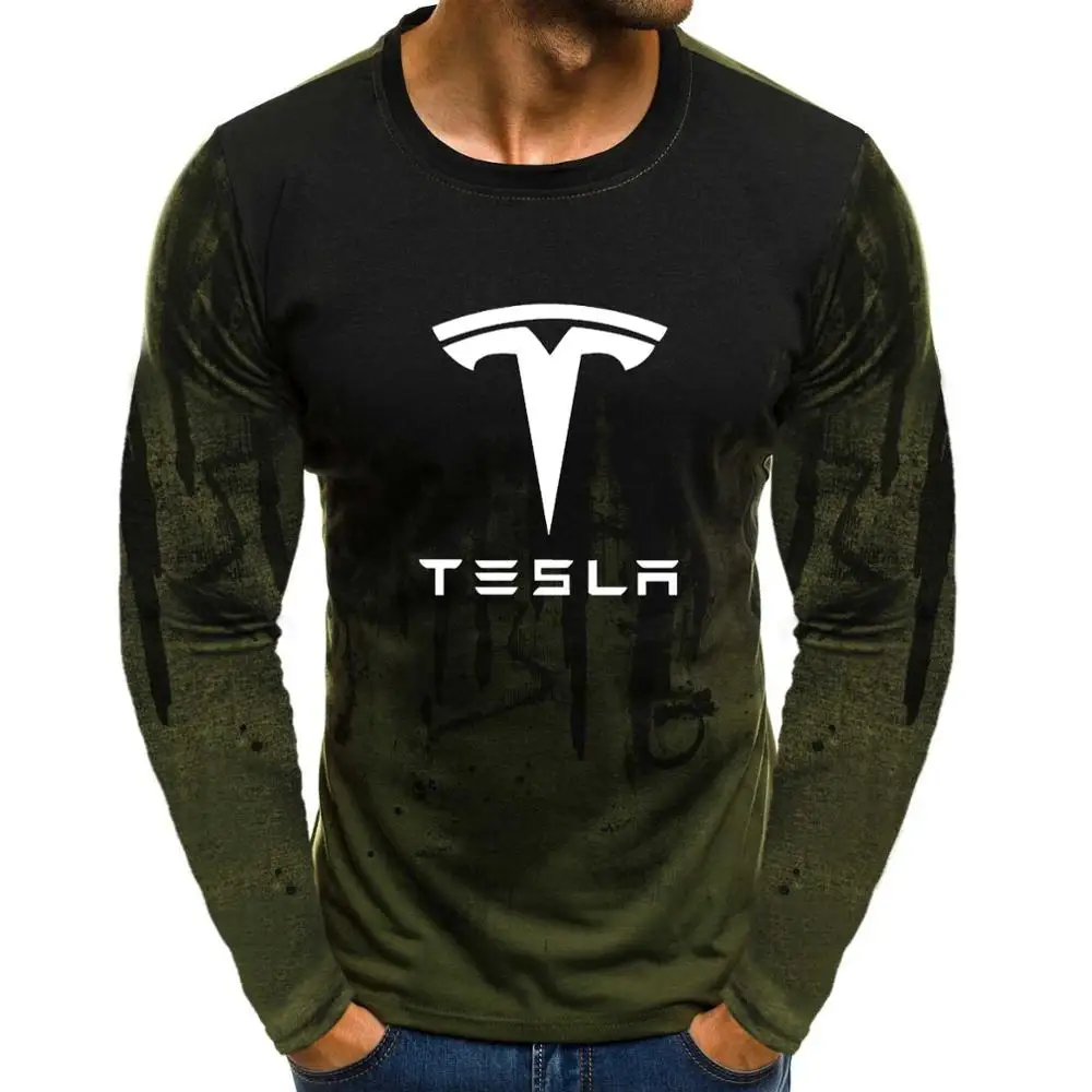 2020 Nov Modni Bombaž Moški Puloverji s kapuco Tesla Car Logotip Tiskanja Runo Gradient puloverju visoko kakovostnega Bombaža Ulične Moških Oblačil