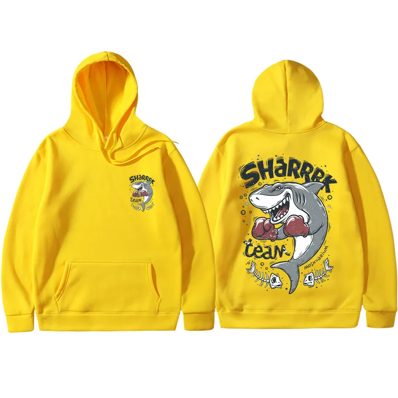 2019 Japonska Harajuku boks shark moških in žensk hoodie modni pulover majica moški in ženske, hip hop street erkek majica