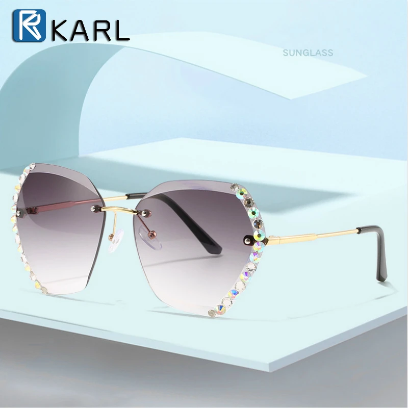2020 Moda Gradient sončna Očala za Ženske Poligon sončna Očala Ženski Imitacije Diamond Objektiv Luksuzne blagovne Znamke Lady Sunglass