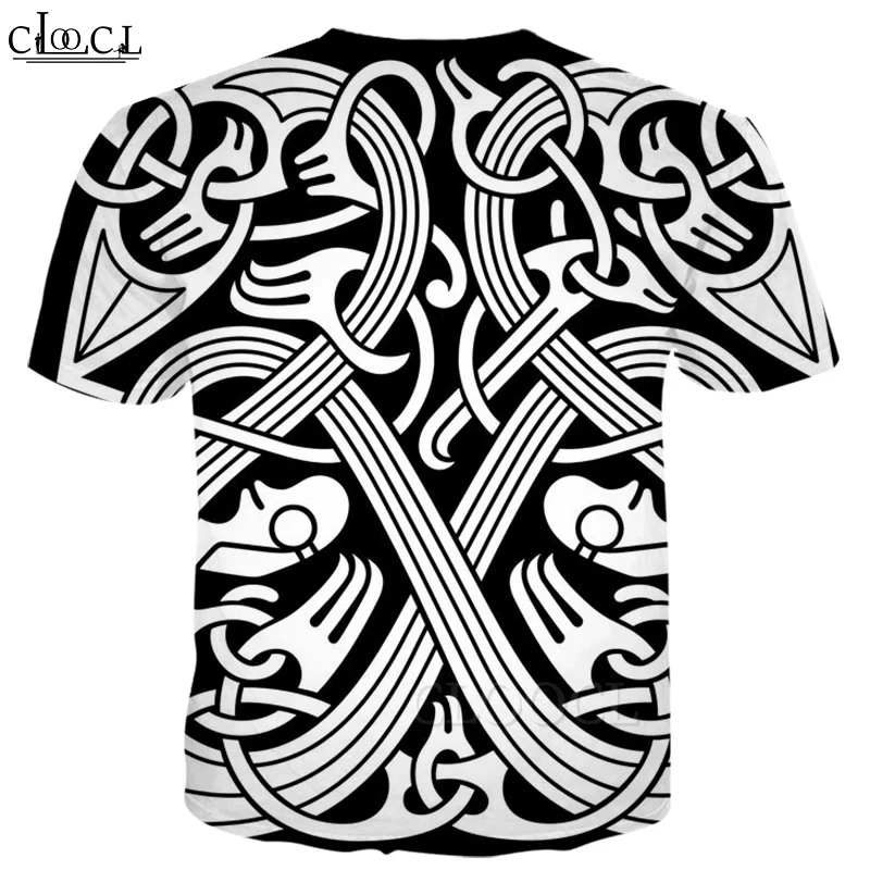 CLOOCL Nordijska Viking Tatoo Umetnosti Lobanje Moški Ženske 3D Tiskanje Majice Kratek Rokav Harajuku Tee Shirt Hip Hop Ulične Vrhovi