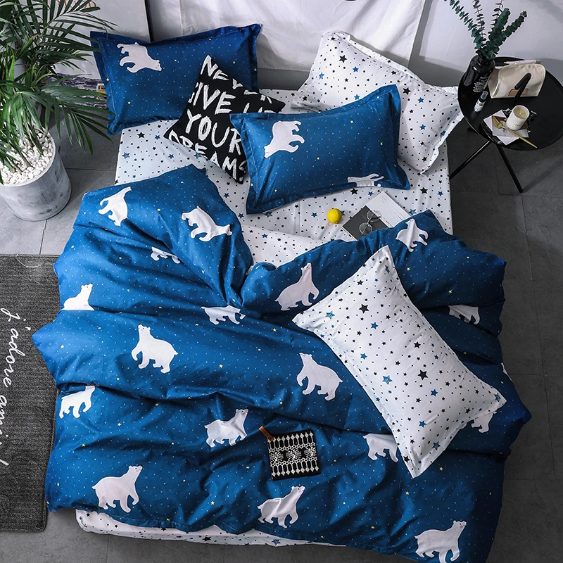črno beli jelen živali, posteljnina nabor kraljica dvojno enotni velikosti rjuhe kritje posteljo stanja vzglavnik posteljnina nabor