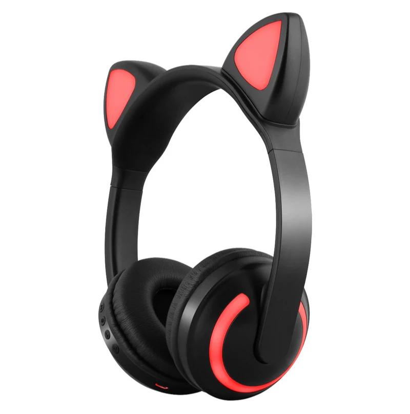 Luštna Mačka Slušalke Bluetooth Brezžične Uho Slušalke Utripa Žareče slušalke LED luči Gaming Slušalke Slušalke Za Dekleta